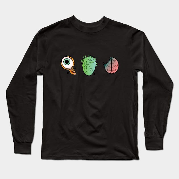 Eye Heart Brains Long Sleeve T-Shirt by AJonson